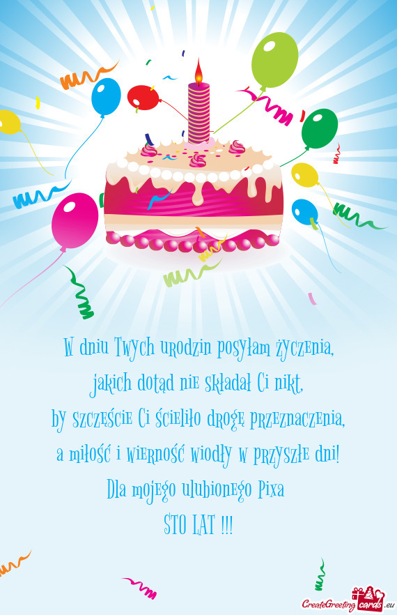 Dla mojego ulubionego Pixa