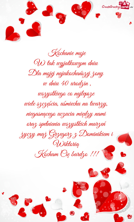 Dla mojej najukochańszej żony