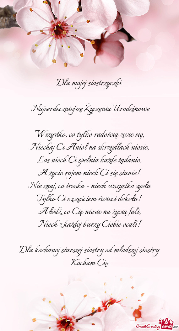 Dla mojej siostrzyczki