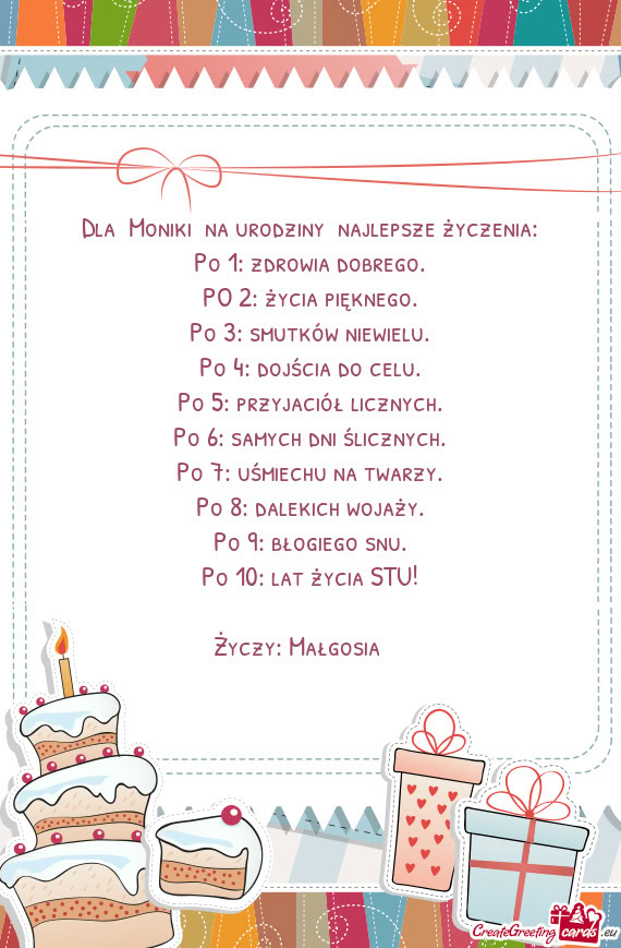 Dla 🌸Moniki🌸 na urodziny 🎂najlepsze życzenia