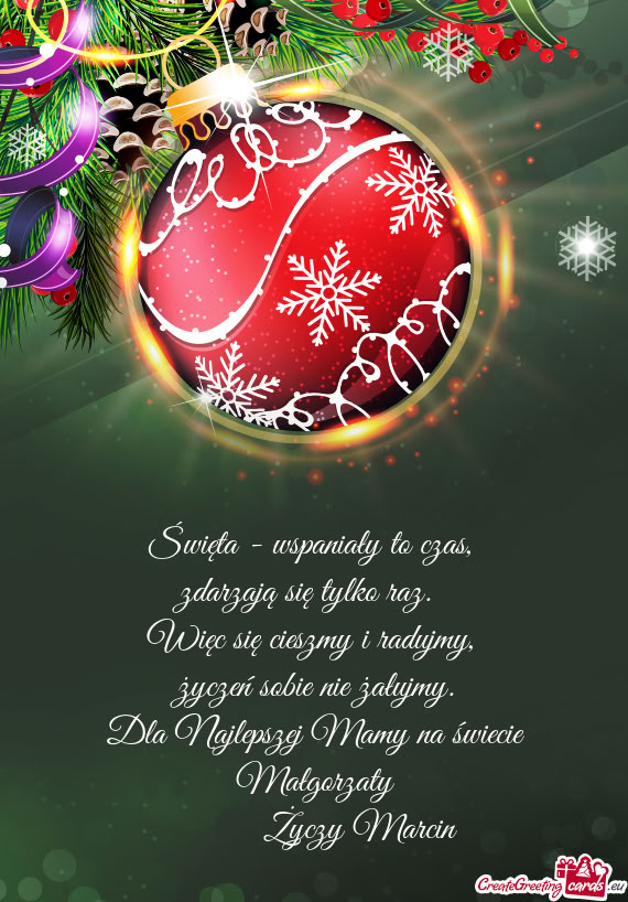 Dla Najlepszej Mamy na świecie Małgorzaty