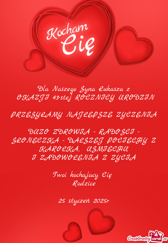 Dla Naszego Syna Łukasza z