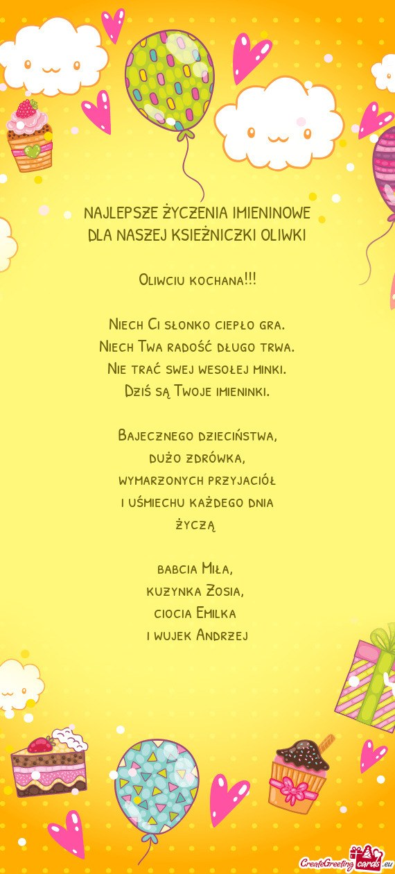 DLA NASZEJ KSIEŻNICZKI OLIWKI