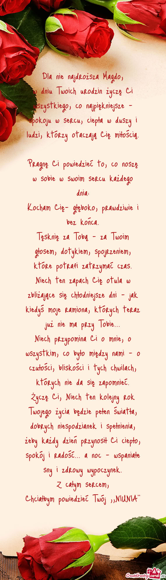 Dla nie najdroższa Magdo