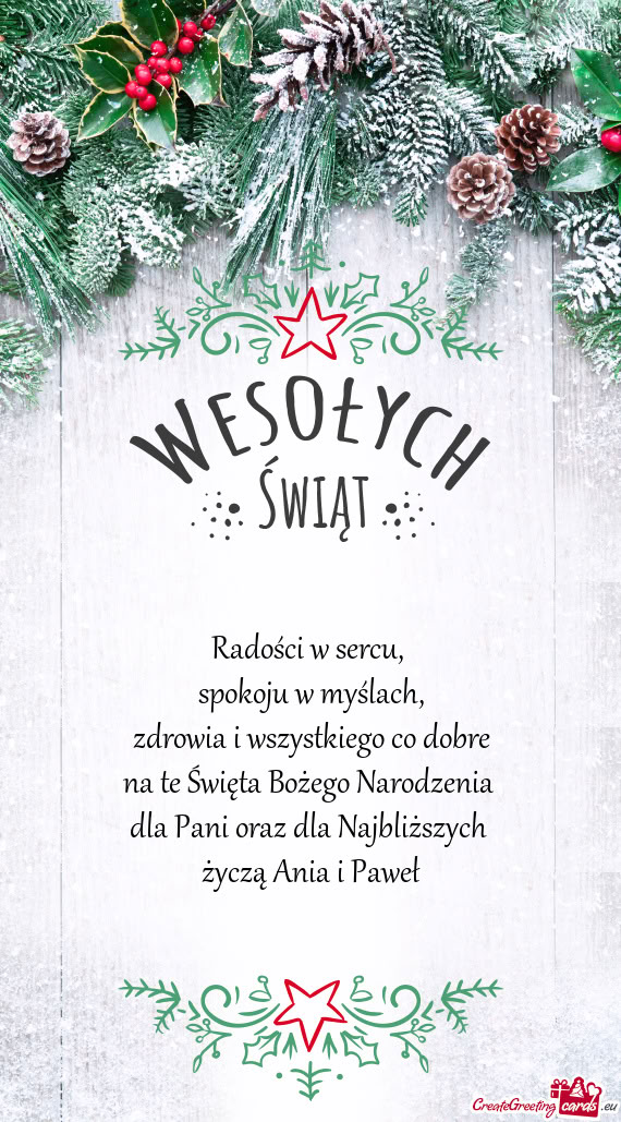 Dla Pani oraz dla Najbliższych