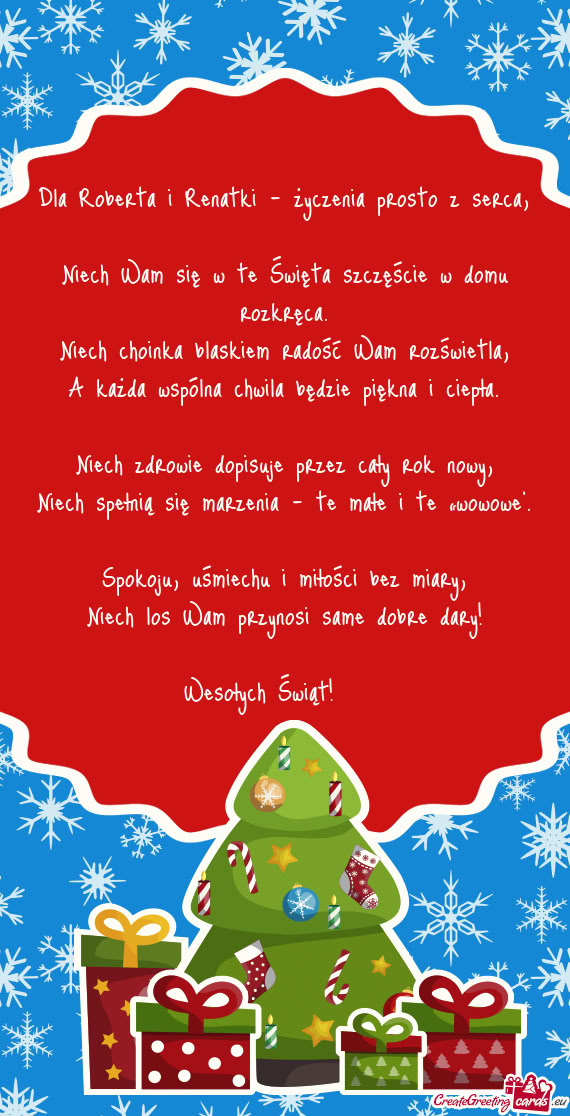 Dla Roberta i Renatki – życzenia prosto z serca