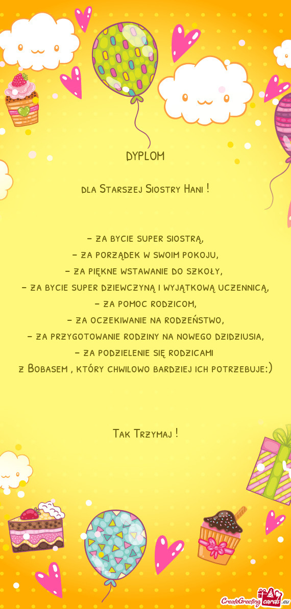 Dla Starszej Siostry Hani