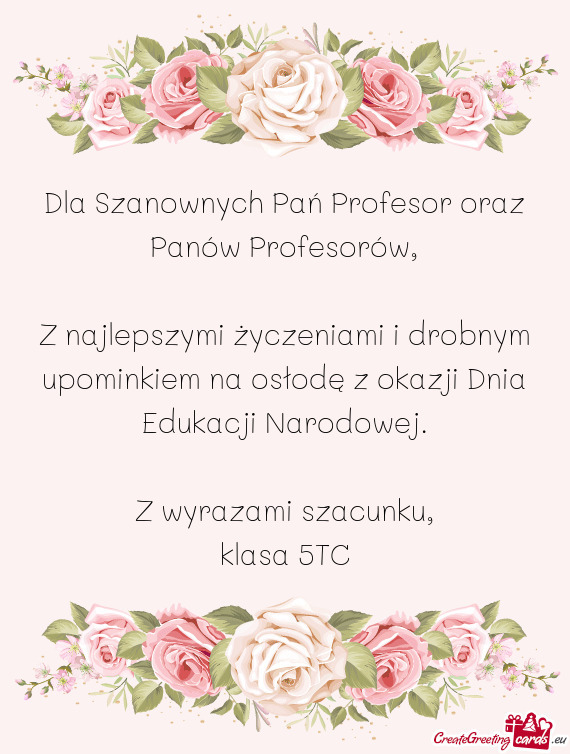 Dla Szanownych Pań Profesor oraz Panów Profesorów