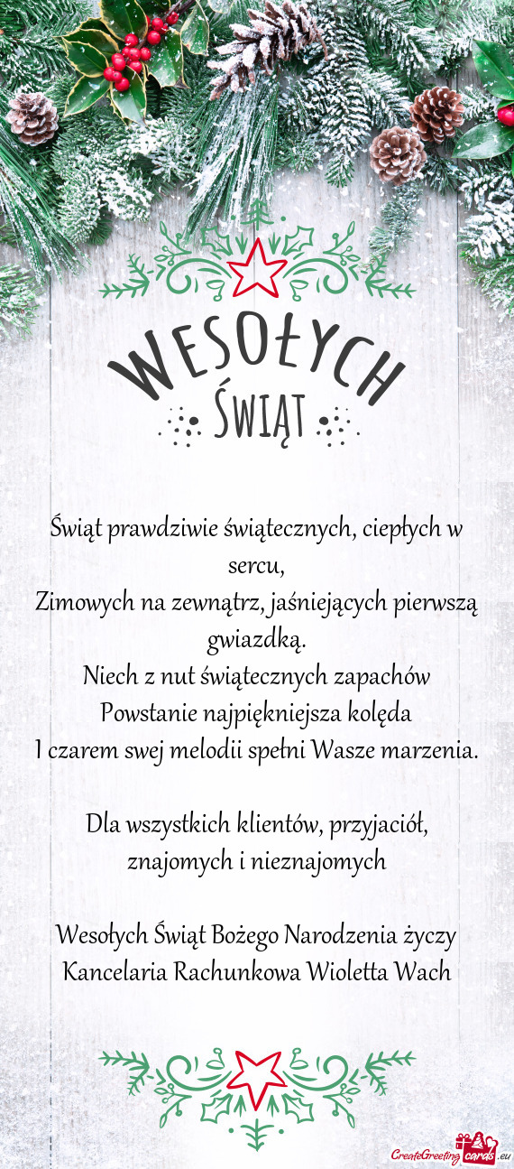 Dla wszystkich klientów, przyjaciół, znajomych i nieznajomych