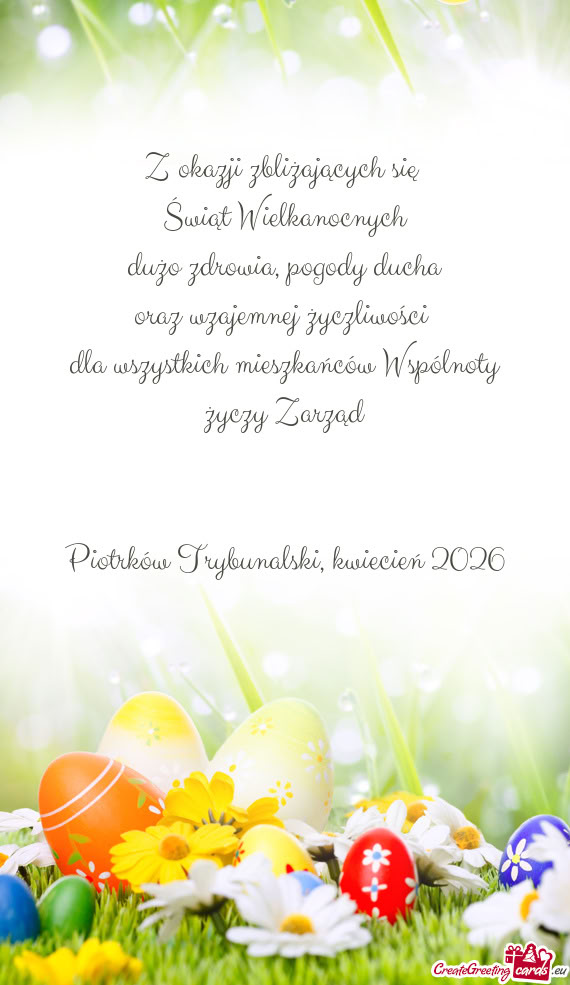 Dla wszystkich mieszkańców Wspólnoty