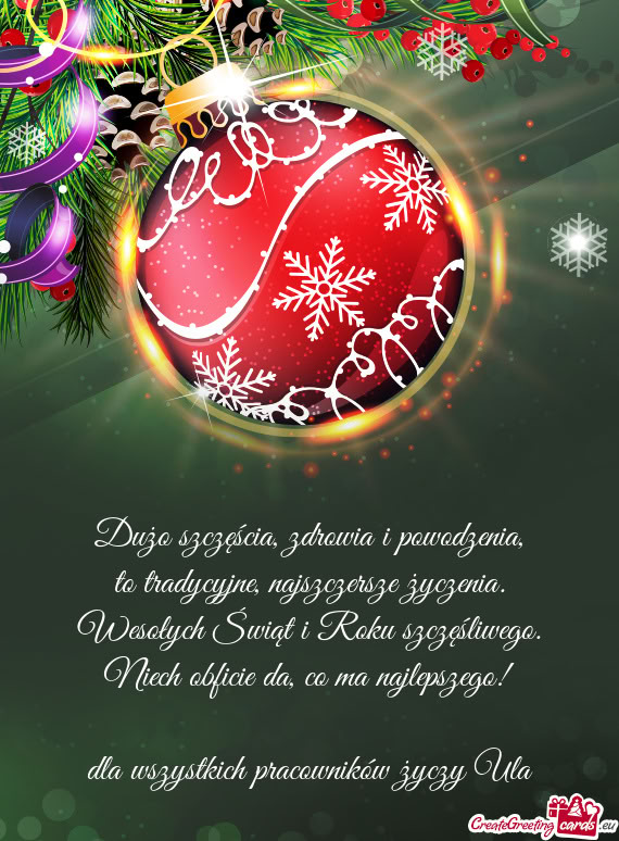 Dla wszystkich pracowników Ula