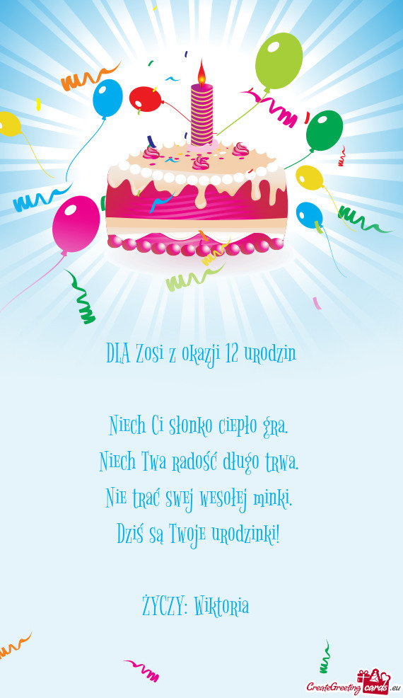 DLA Zosi z okazji 12 urodzin