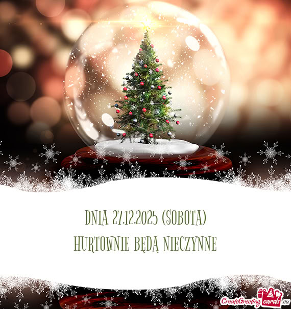 DNIA 27.12.2025 (SOBOTA)
