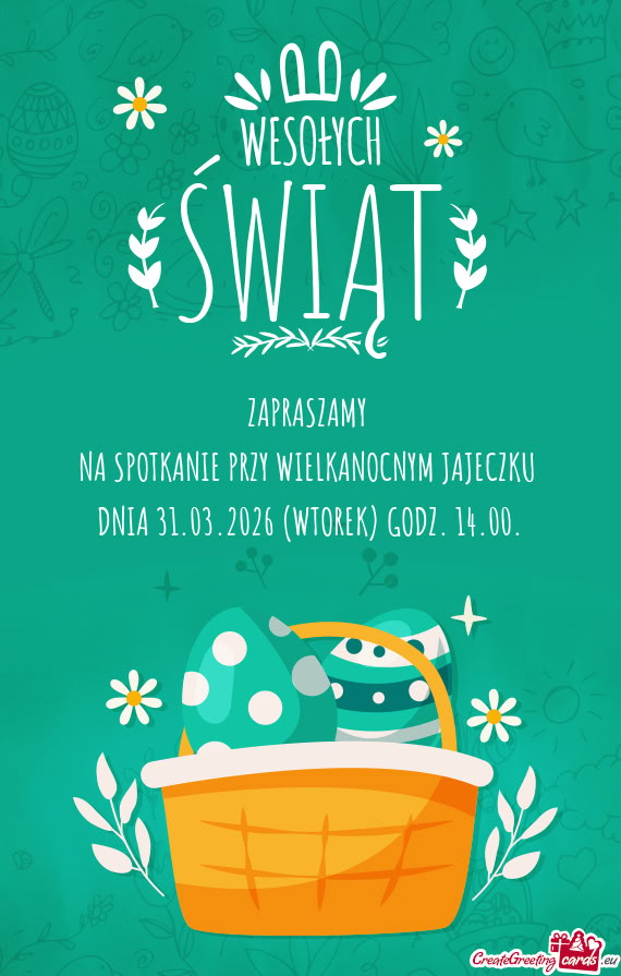 DNIA 31.03.2026 (WTOREK) GODZ. 14.00