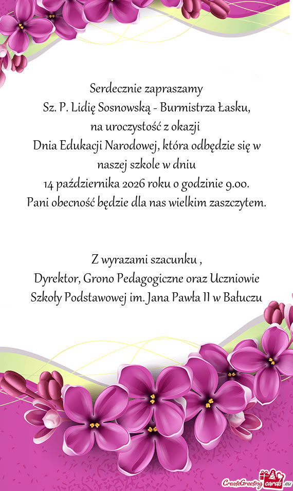 Dnia Edukacji Narodowej, która odbędzie się w