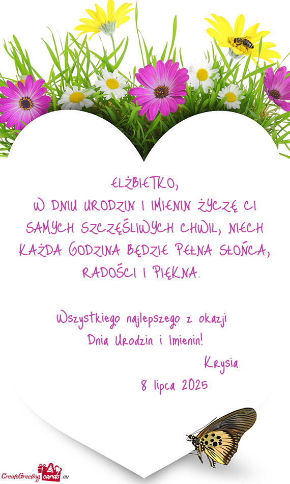 Dnia Urodzin i Imienin