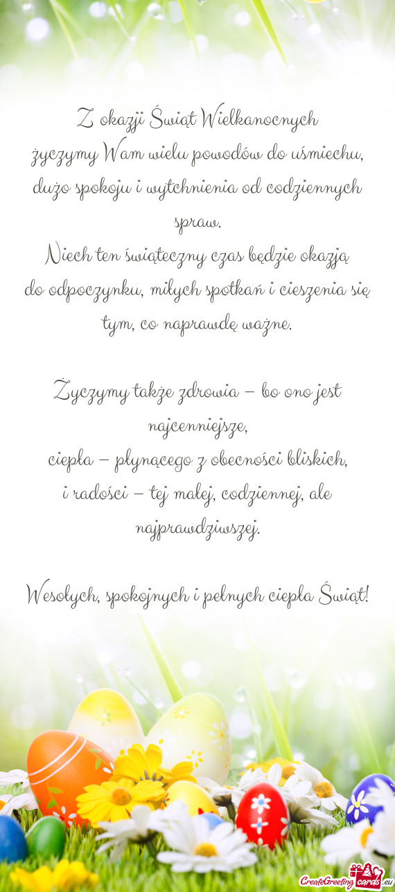 Do odpoczynku, miłych spotkań i cieszenia się tym, co naprawdę ważne