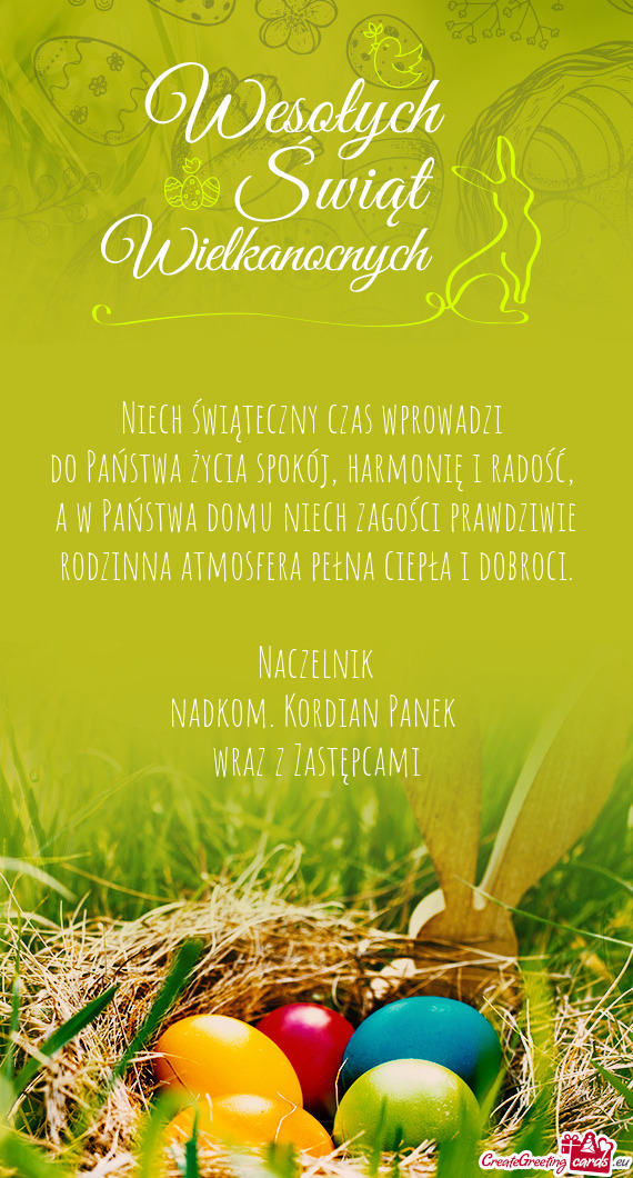 Do Państwa życia spokój, harmonię i radość