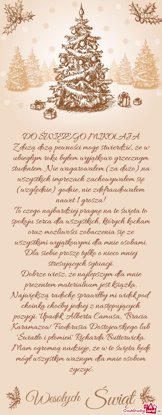DO ŚWIĘTEGO MIKOŁAJA