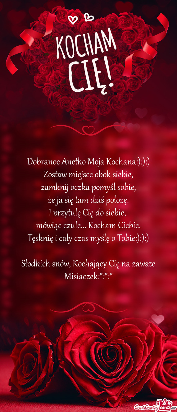 Dobranoc Anetko Moja Kochana:):):)