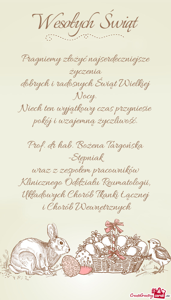 Dobrych i radosnych Świąt Wielkiej Nocy