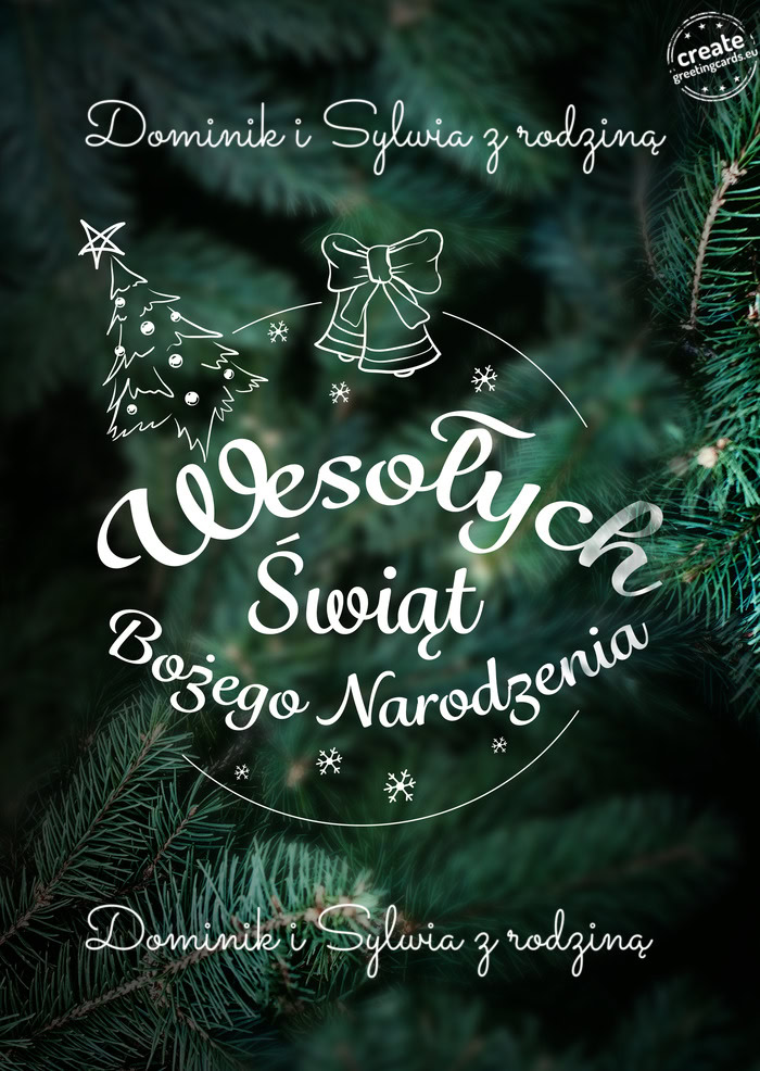 Dominik i Sylwia z rodziną Wesołych Świat Bożego Narodzenia Dominik i Sylwia z rodziną