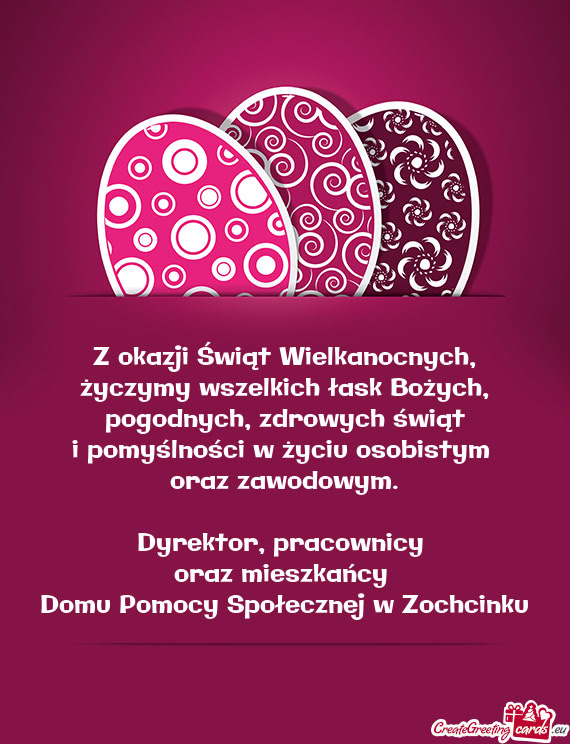 Domu Pomocy Społecznej w Zochcinku