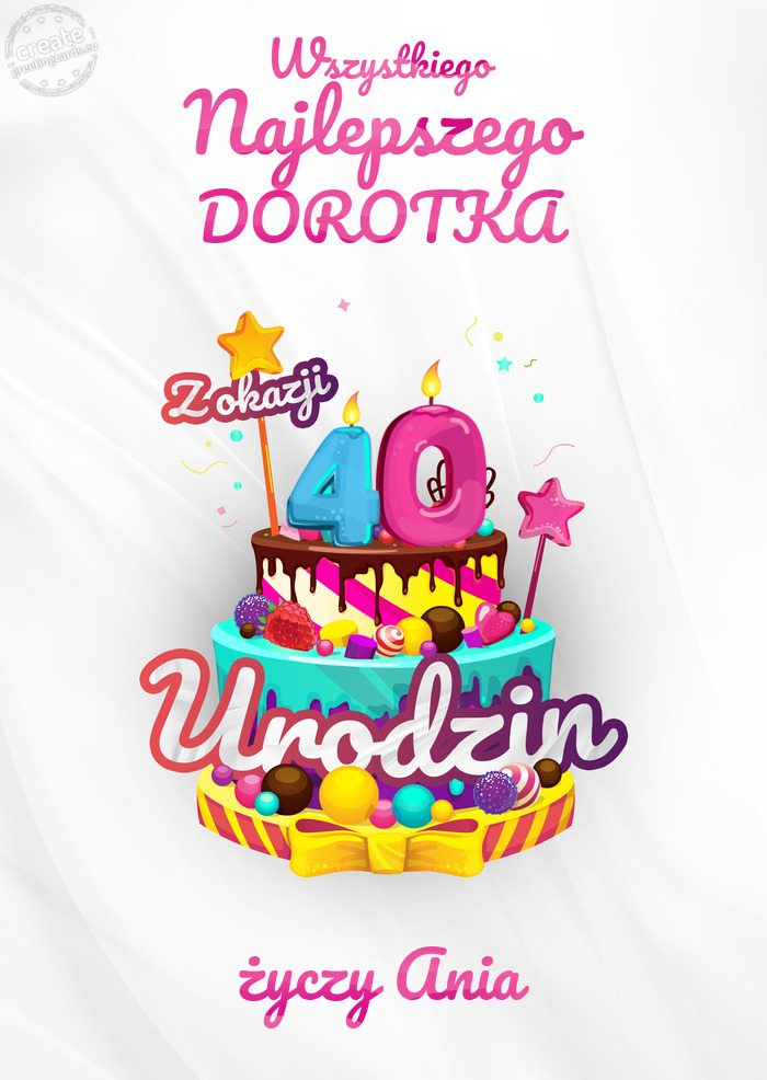 DOROTKA, Wszystkiego najlepszego z okazji 40 urodzin Ania