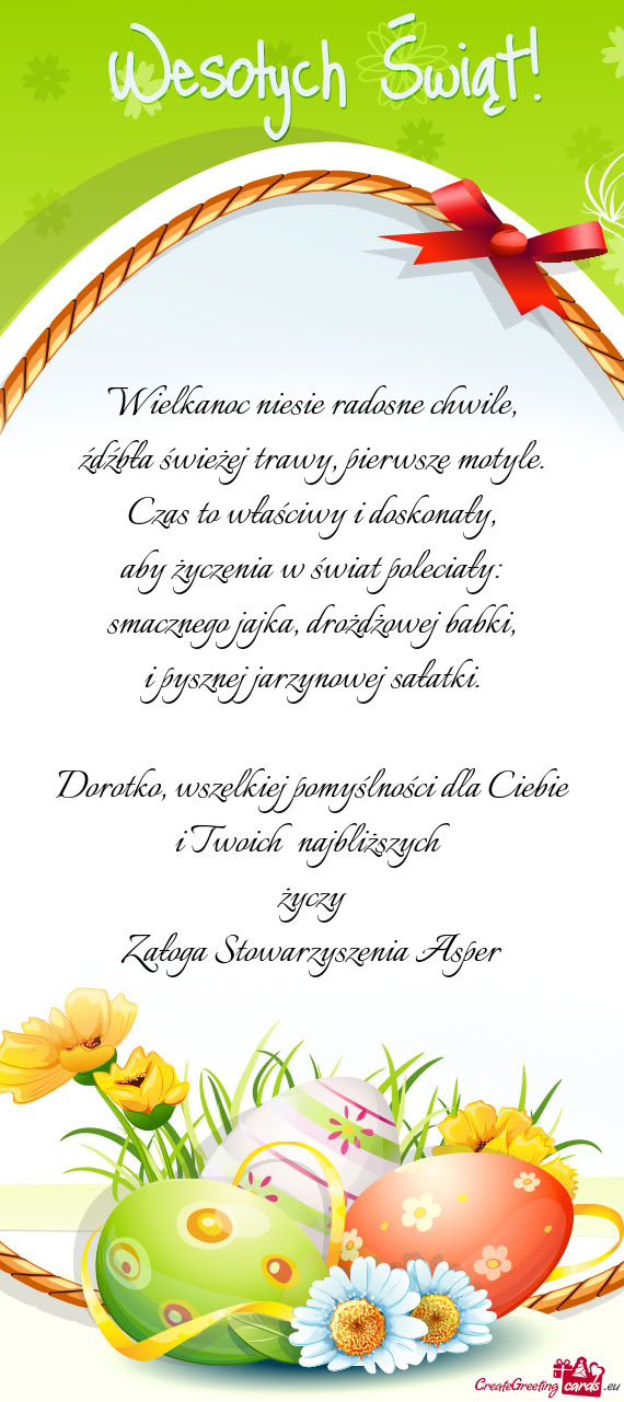 Dorotko, wszelkiej pomyślności dla Ciebie