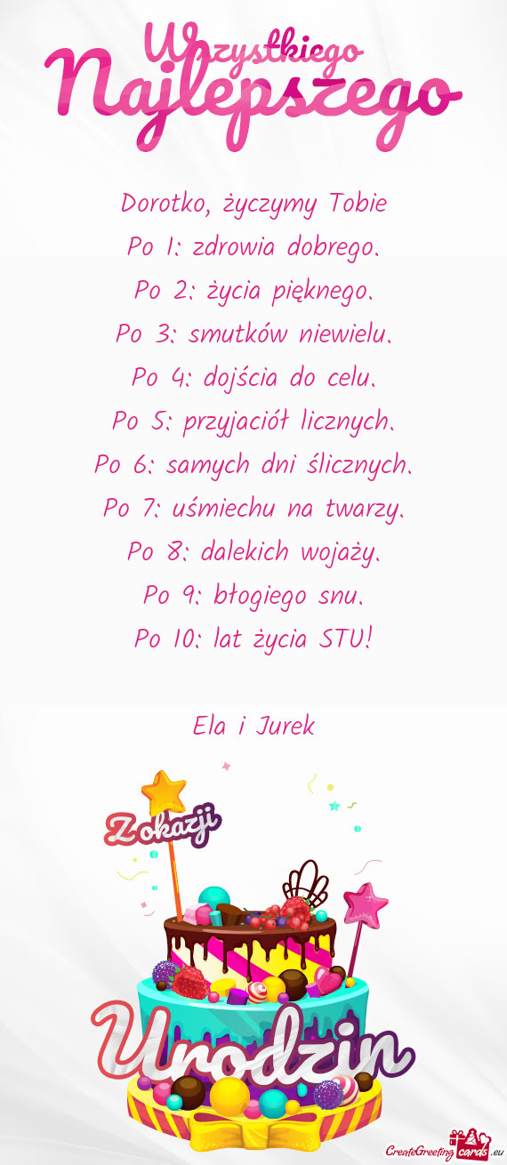 Dorotko, życzymy Tobie