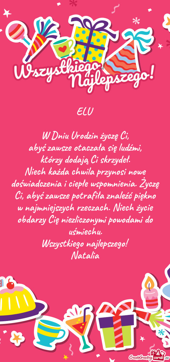 Doświadczenia i ciepłe wspomnienia. Życzę Ci, abyś zawsze potrafiła znaleźć piękno w najmni