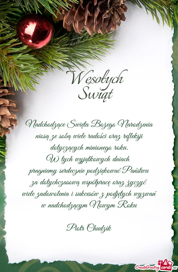 Dotyczących minionego roku