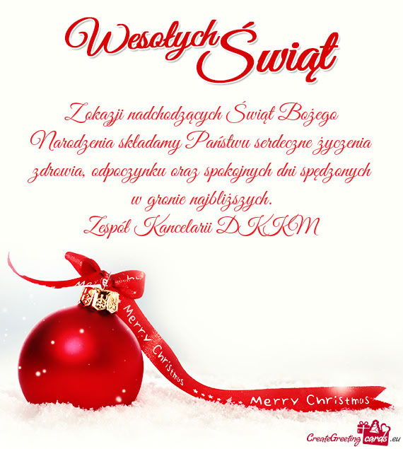 Dpoczynku oraz spokojnych dni spędzonych w gronie najbliższych