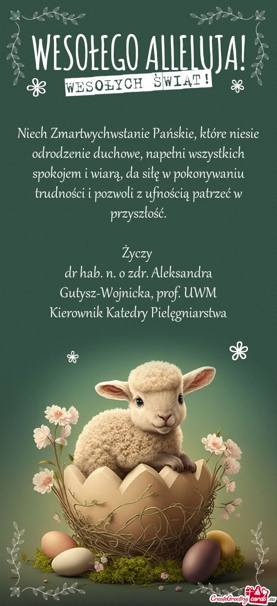 Dr hab. n. o zdr. Aleksandra Gutysz-Wojnicka, prof. UWM