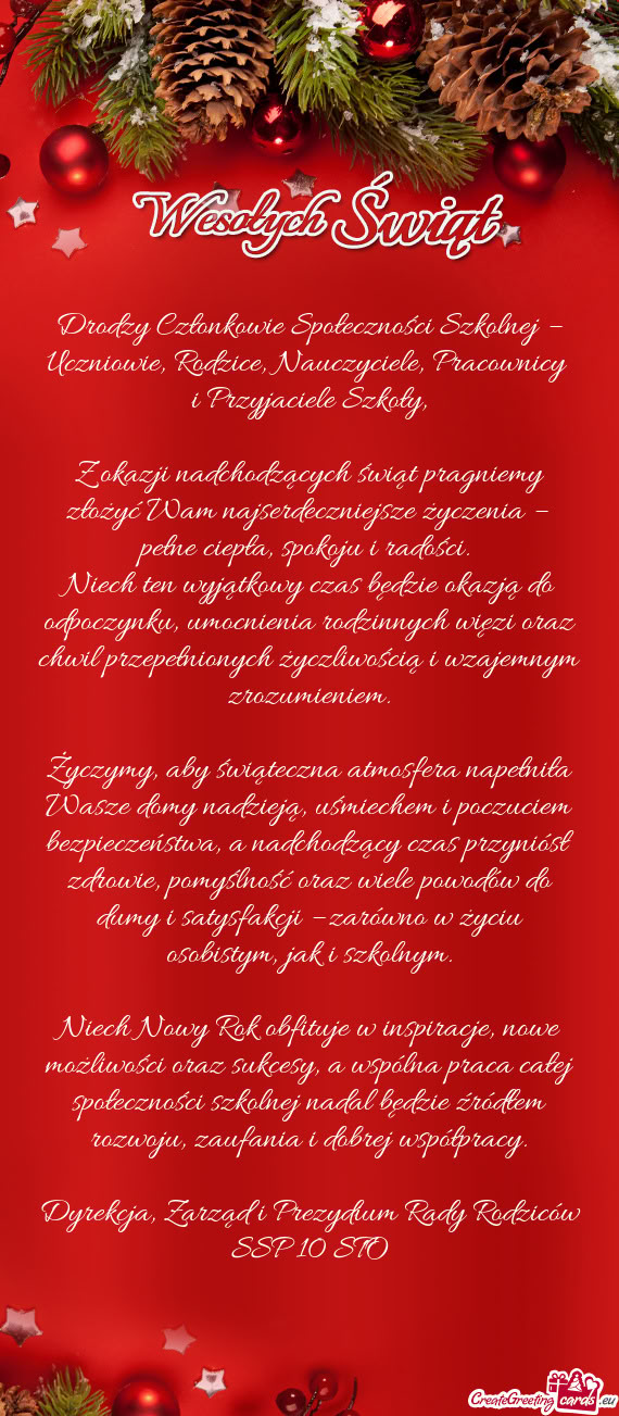 Drodzy Członkowie Społeczności Szkolnej – Uczniowie, Rodzice, Nauczyciele, Pracownicy