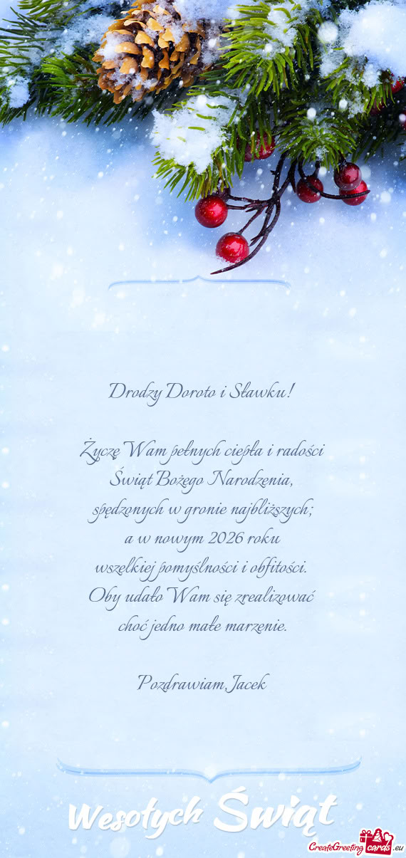 Drodzy Doroto i Sławku