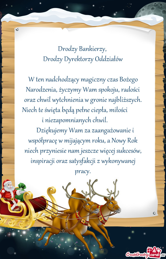 Drodzy Dyrektorzy Oddziałów