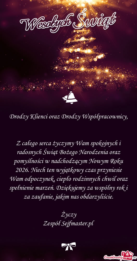 Drodzy Klienci oraz Drodzy Współpracownicy