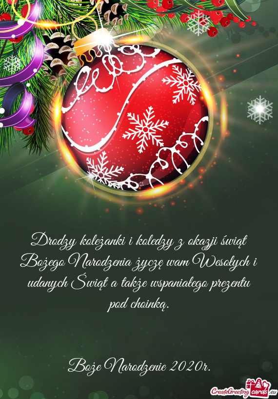 Drodzy koleżanki i koledzy z okazji świąt Bożego Narodzenia życzę wam Wesołych i udanych Świ