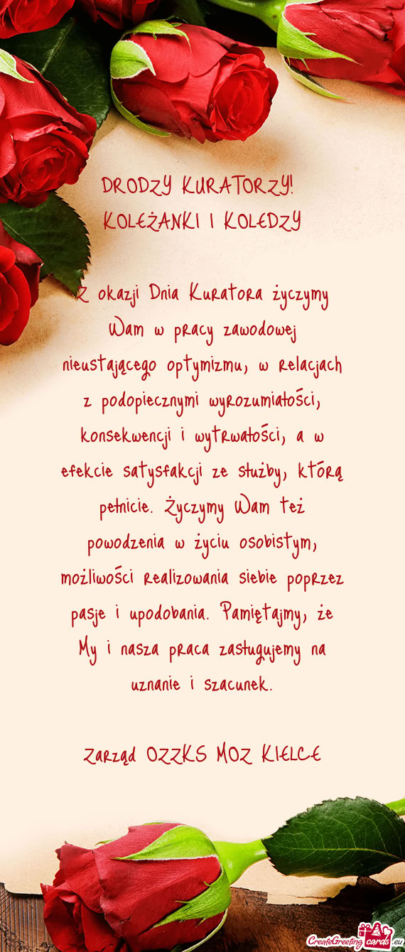 DRODZY KURATORZY