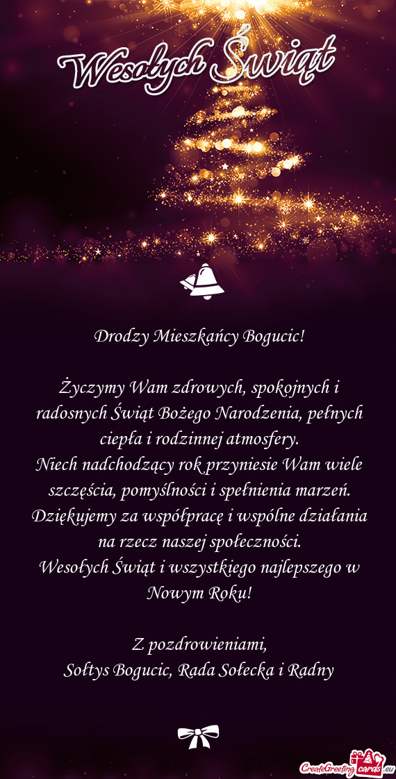 Drodzy Mieszkańcy Bogucic