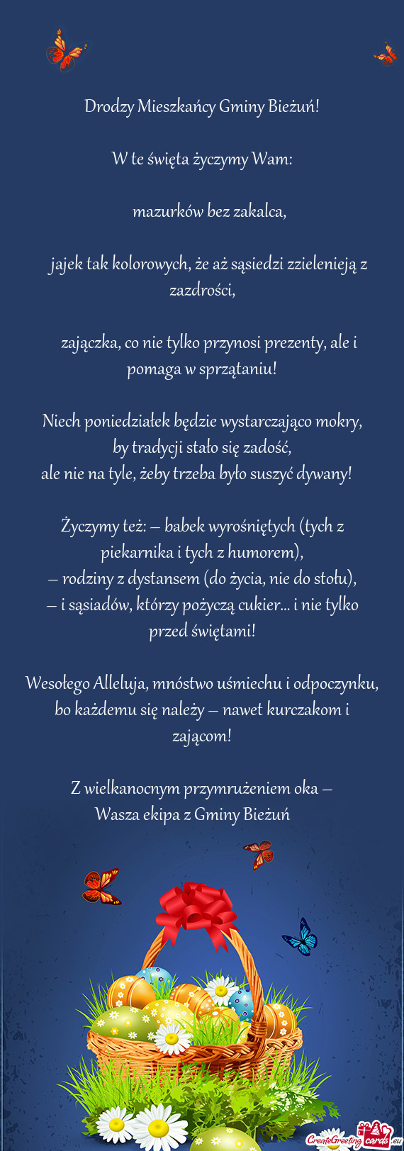 Drodzy Mieszkańcy Gminy Bieżuń