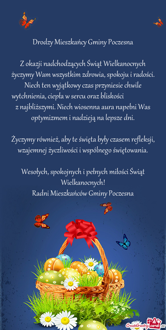 Drodzy Mieszkańcy Gminy Poczesna