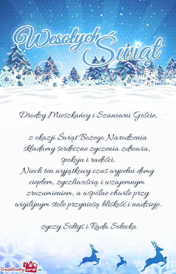 Drodzy Mieszkańcy i Szanowni Goście