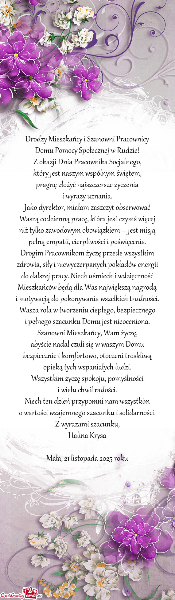 Drodzy Mieszkańcy i Szanowni Pracownicy