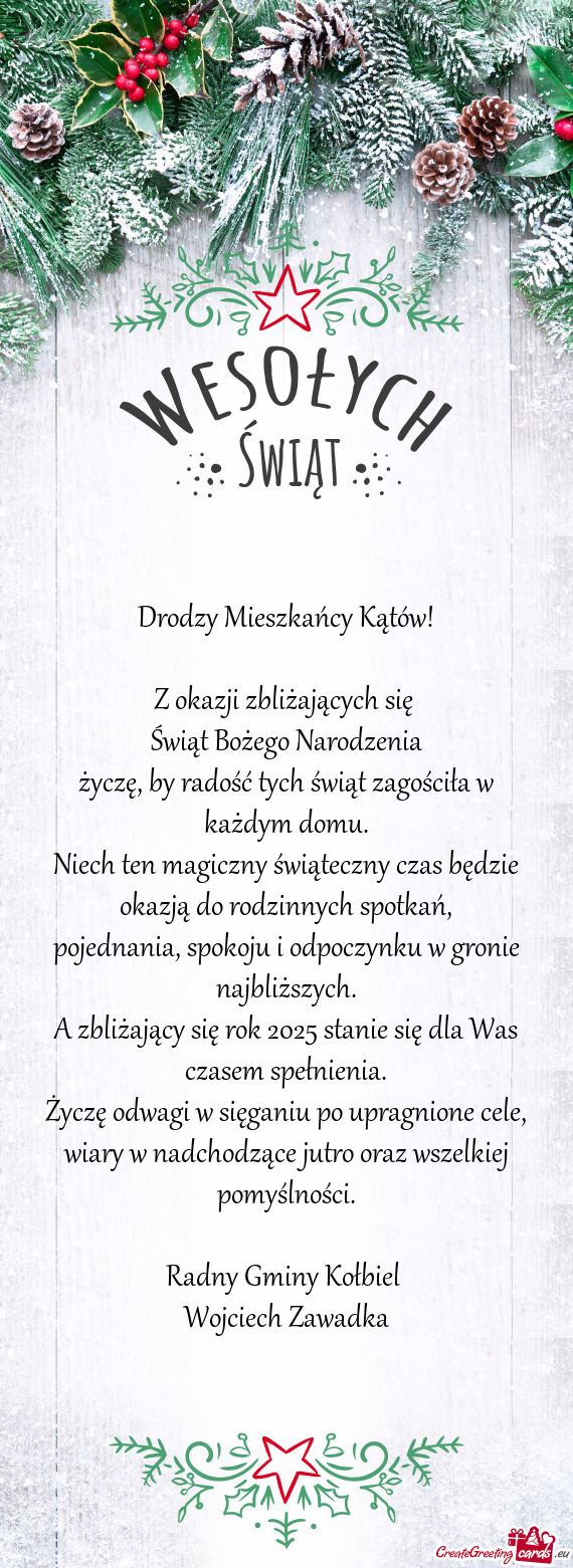 Drodzy Mieszkańcy Kątów