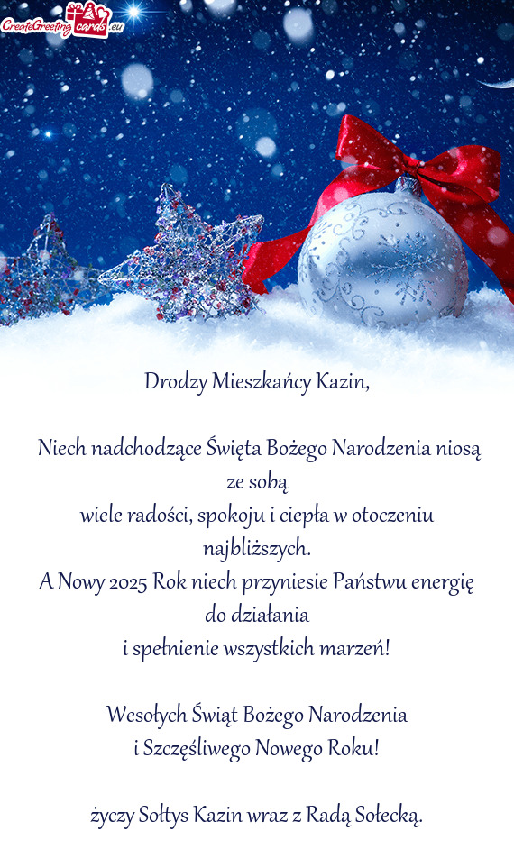 Drodzy Mieszkańcy Kazin