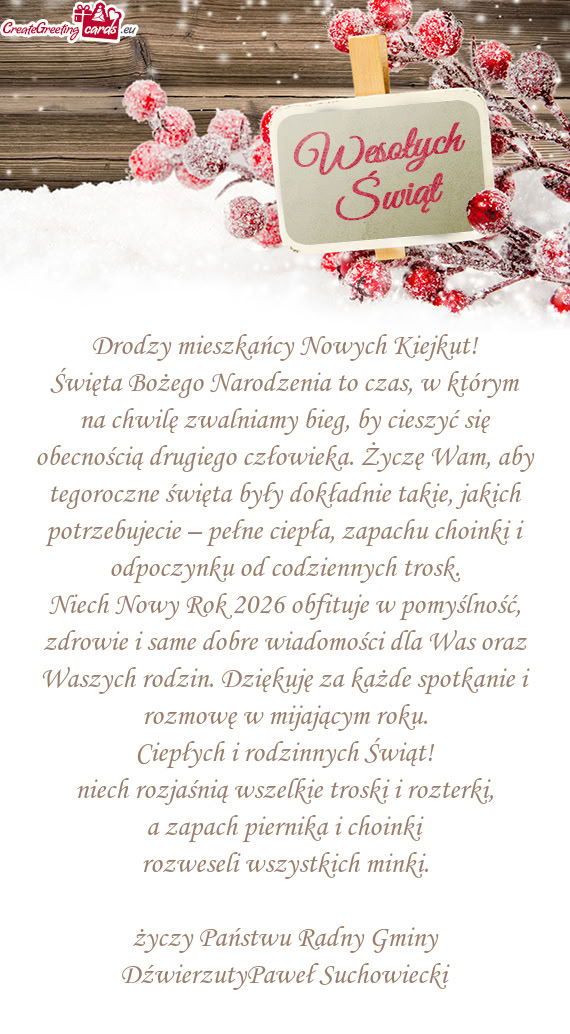 Drodzy mieszkańcy Nowych Kiejkut