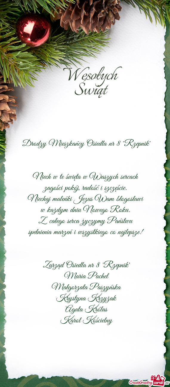 Drodzy Mieszkańcy Osiedla nr 8 "Rzepnik"