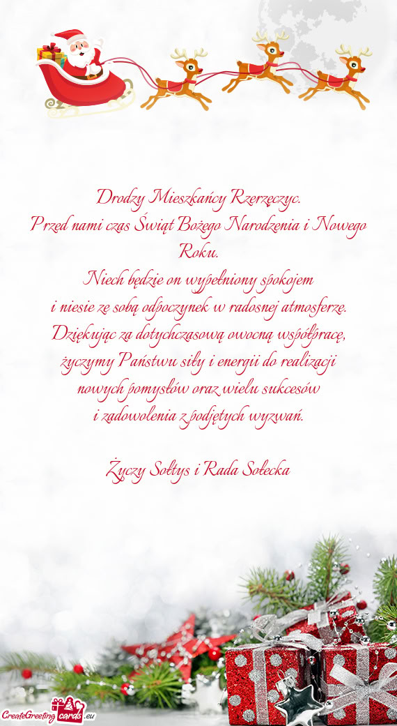 Drodzy Mieszkańcy Rzerzęczyc